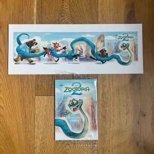 DISNEY ZOOTOPIA 2 DVC COMMEMORATIVE LITHO ART PRINT PLUS 4 SMALL ART PRINTS
